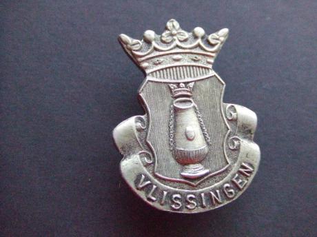 Vlissingen Zeeland stadswapen zilverkleurige broche